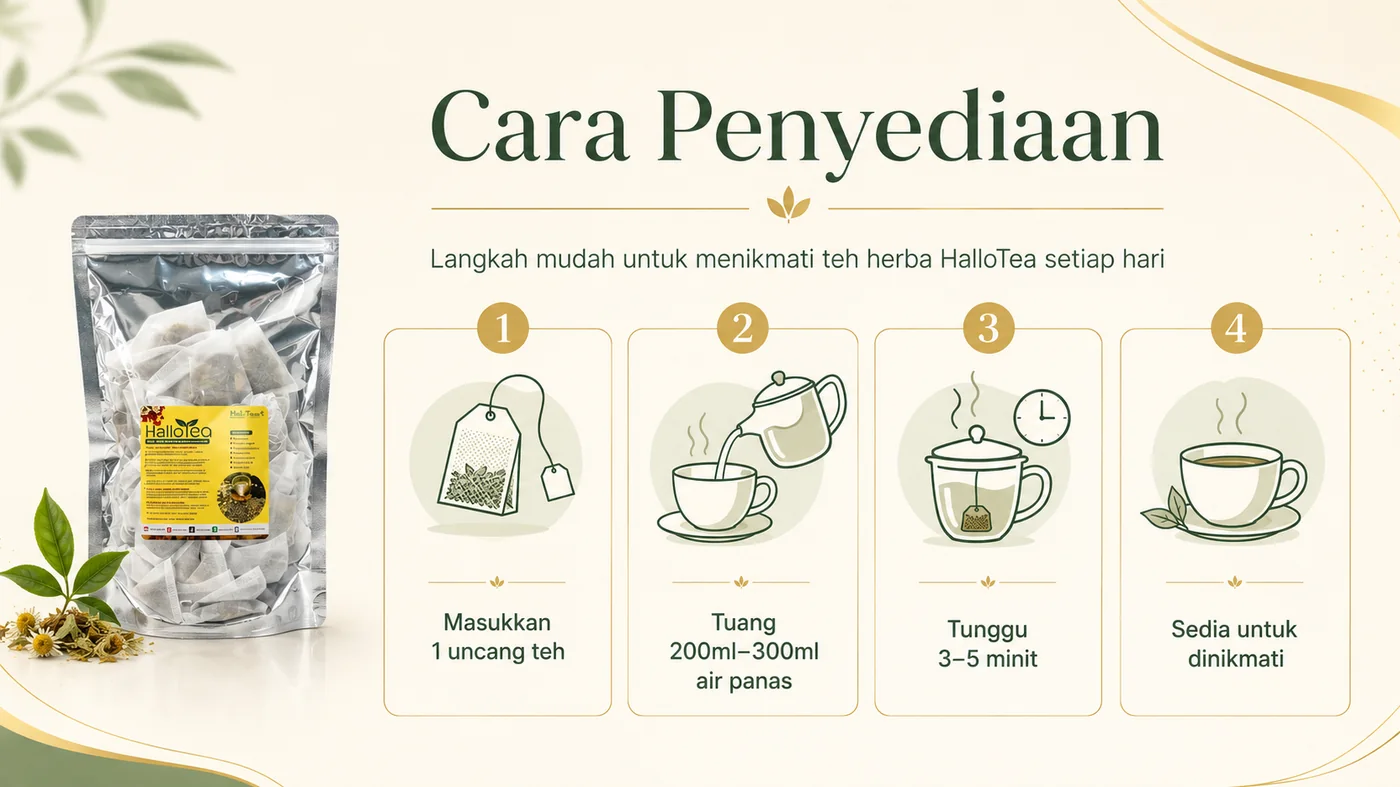 Cara penyediaan HalloTea