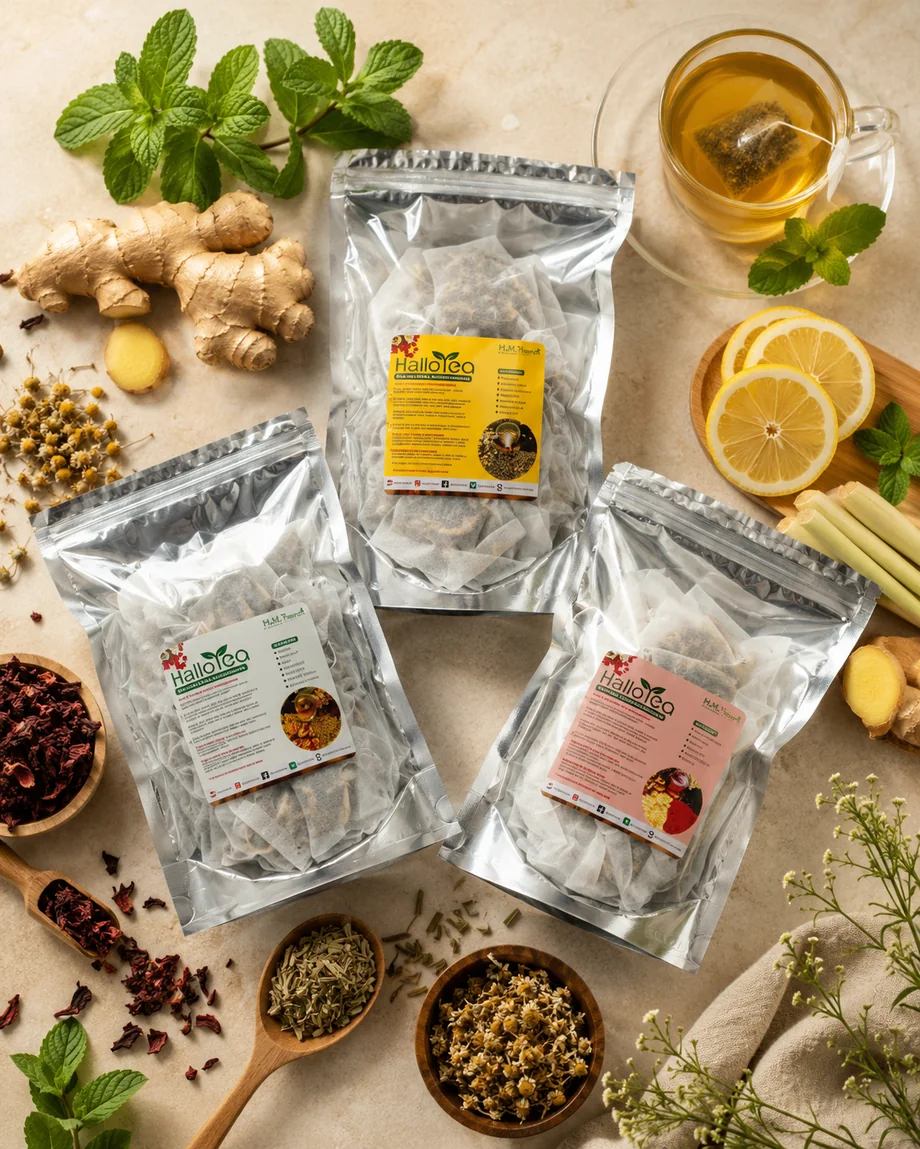 Herbal ingredients and HalloTea products